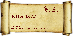 Weiler Leó névjegykártya